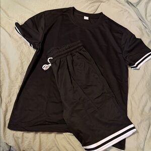 Black Men's Shorts with White Trim
